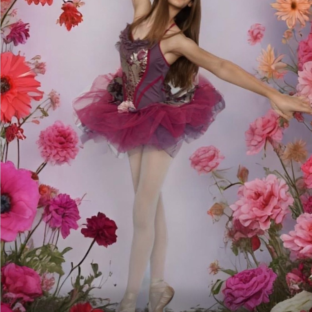 Purple and Pink Ballet Tutu Dress with hair piece